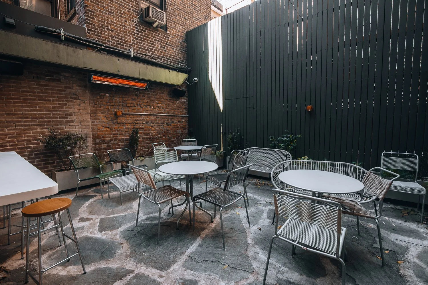Outdoor patio of Do Not Feed Alligators West Village